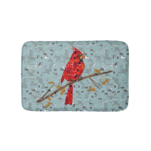 Rode Kardinaal, de vogel van Kerstmis Badmat (Voorkant)