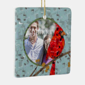 Rode Kardinaal, de vogel van Kerstmis Keramisch Ornament (Rechts)