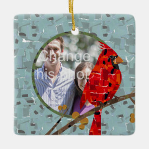 Rode Kardinaal, de vogel van Kerstmis Keramisch Ornament