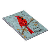 Rode Kardinaal, de vogel van Kerstmis Notitieboek (Rechterzijde)