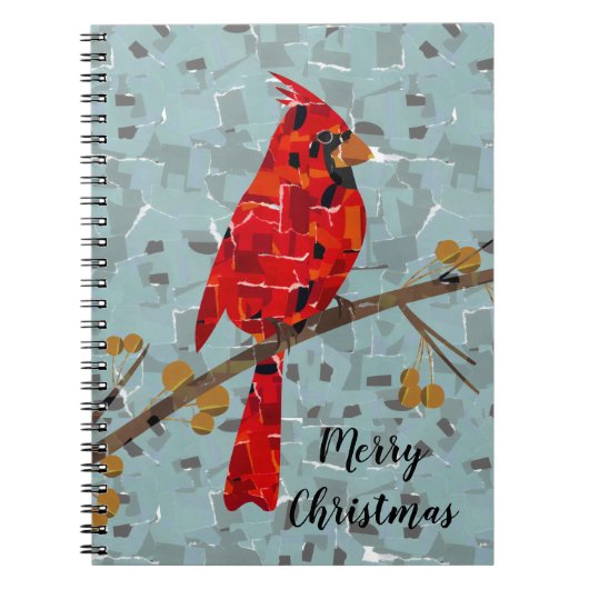 Rode Kardinaal, de vogel van Kerstmis Notitieboek (Voorkant)