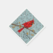 Rode Kardinaal, de vogel van Kerstmis Servetten (Hoek)