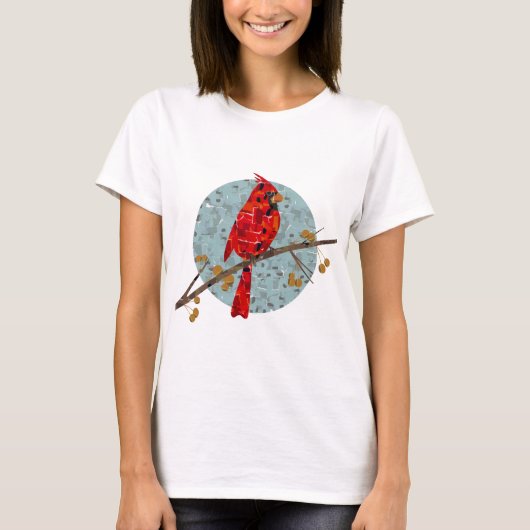 Rode Kardinaal, de vogel van Kerstmis T-shirt (Voorkant)