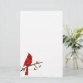 Rode Kardinaal, de vogel voor Kerstmis Briefpapier (Staand voorkant)