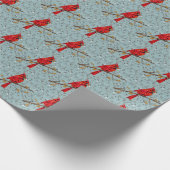 Rode Kardinaal, de vogel voor Kerstmis Cadeaupapier (Hoek)