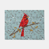 Rode Kardinaal, de vogel voor Kerstmis Deurmat (Voorkant)