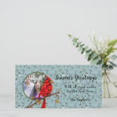 Rode Kardinaal, de vogel voor Kerstmis Feestdagenkaart (Staand voorkant)