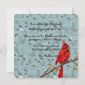 Rode Kardinaal, de vogel voor Kerstmis Kaart (Achterkant)