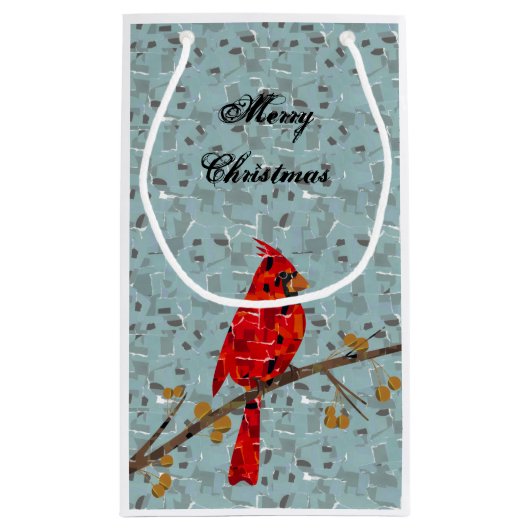 Rode Kardinaal, de vogel voor Kerstmis Klein Cadeauzakje (Achterkant)