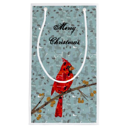 Rode Kardinaal, de vogel voor Kerstmis Klein Cadeauzakje (Voorkant)