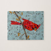 Rode Kardinaal, de vogel voor Kerstmis Legpuzzel (Horizontaal)