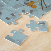 Rode Kardinaal, de vogel voor Kerstmis Legpuzzel (Zijkant)