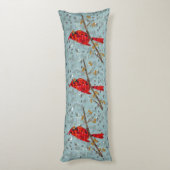 Rode Kardinaal, de vogel voor Kerstmis Lichaamskussen (Achterkant (Verticaal))