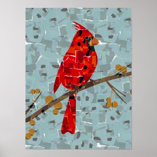 Rode Kardinaal, de vogel voor Kerstmis Poster (Voorkant)