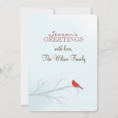 Rode kardinaal dubbelzijdige fotokaart (Achterkant)