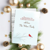 Rode kardinaal dubbelzijdige fotokaart