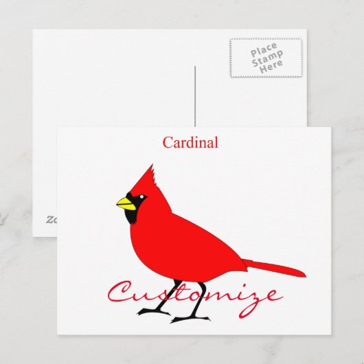 Rode kardinaal Dvogel Thunder_Cove Briefkaart (Voorkant / Achterkant)