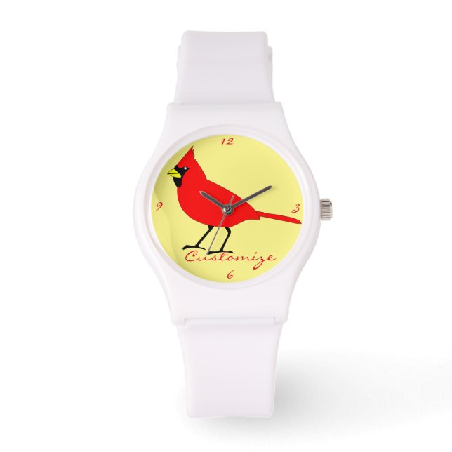Rode kardinaal Dvogel Thunder_Cove Horloge (Voorkant)