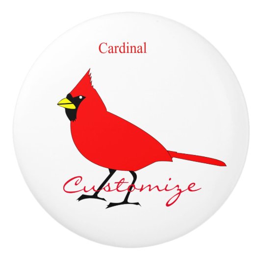 Rode kardinaal Dvogel Thunder_Cove Keramische Knop (Voorkant)