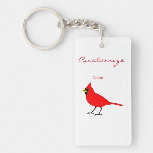 Rode kardinaal Dvogel Thunder_Cove Sleutelhanger (Voorkant)