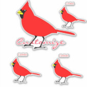 Rode kardinaal Dvogel Thunder_Cove Sticker (Voorkant)