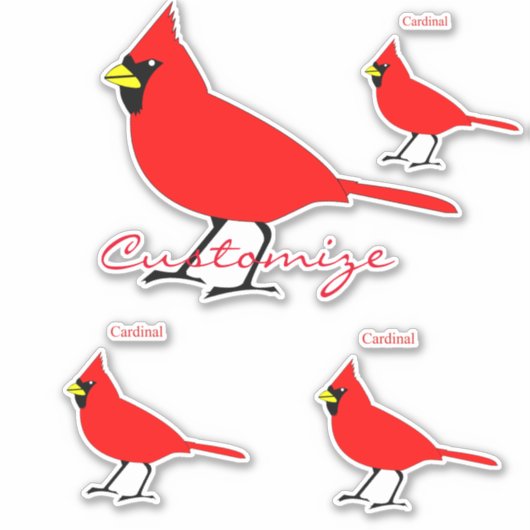 Rode kardinaal Dvogel Thunder_Cove Sticker (Voorkant)