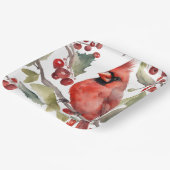 Rode Kardinaal en Wilde Bessen Kerstmis Papieren Bordje (Gebogen)