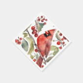 Rode Kardinaal en Wilde Bessen Kerstmis Servet (Hoek)