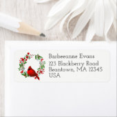  rode kardinaal en Wreath personaliseren Etiket (Insitu)