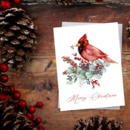 Rode kardinaal, Eucalyptus, Greenery Kerstmis