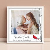 Rode Kardinaal Familie Foto Template Foto Afdruk