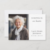 Rode Kardinaal Foto Begrafenis Dank u Kaart (Achterkant)