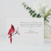 Rode Kardinaal Foto Begrafenis Dank u Kaart (Staand voorkant)
