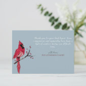 Rode Kardinaal Foto Begrafenis Dank u Kaart (Staand voorkant)