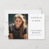 Rode Kardinaal Foto Begrafenis Dank u Kaart (Achterkant)