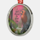 Rode Kardinaal Gepersonaliseerd Memorial Metalen Ornament (Links)