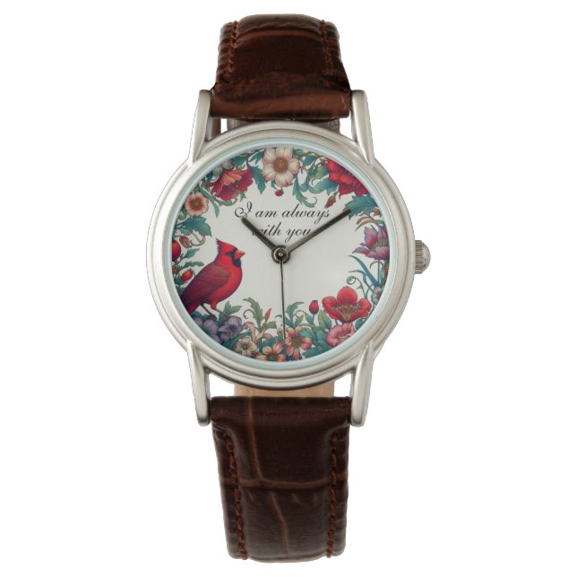 Rode Kardinaal Geschenken Condoleance Herinnering  Horloge (Voorkant)