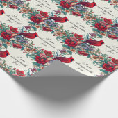 Rode Kardinaal Geschenken Sympathie Keepsake Memor Cadeaupapier (Hoek)