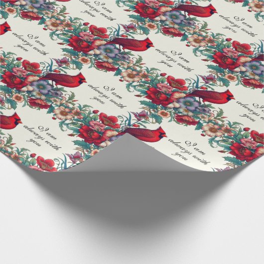 Rode Kardinaal Geschenken Sympathie Keepsake Memor Cadeaupapier (Hoek)