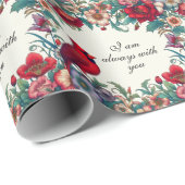 Rode Kardinaal Geschenken Sympathie Keepsake Memor Cadeaupapier (Rol Hoek)