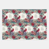 Rode Kardinaal Geschenken Sympathie Keepsake Memor Inpakpapier Vel (Voorkant)