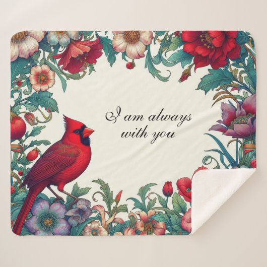 Rode Kardinaal Geschenken Sympathie Keepsake Memor Sherpa Deken (Voorkant (horizontaal))