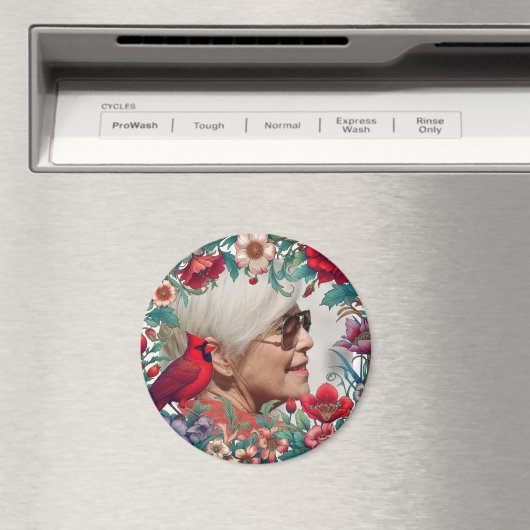 Rode Kardinaal Herinneringssouvenir FOTO Magneet (Insitu (Vaatwasser))