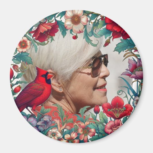 Rode Kardinaal Herinneringssouvenir FOTO Magneet (Voorkant)