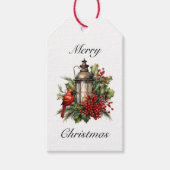 Rode Kardinaal Holly Kerstcadeau Label Cadeaulabel (Voorkant)