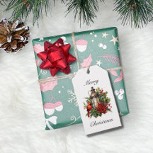  Rode Kardinaal Holly Kerstcadeau Label