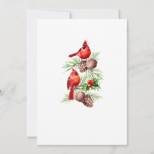 Rode Kardinaal Hulst Bes Kerstavond CHRISTMAS EVE Kaart (Achterkant)