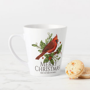Rode Kardinaal Hulst Kerst Cocoa Geschenk Aangepas Latte Mok