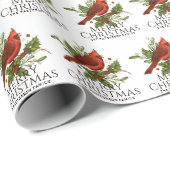 Rode Kardinaal Hulst Kerstmis Aangepaste Naam Cadeaupapier (Rol Hoek)