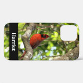Rode kardinaal in boom, gepersonaliseerd Case-Mate iPhone case (Achterkant (horizontaal))